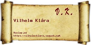 Vilhelm Klára névjegykártya